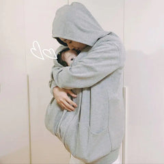 Kangaroo Mother Baby Plush Nursing Sweater Coat